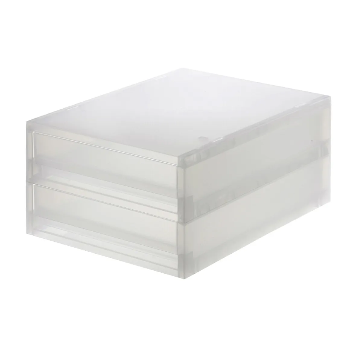 Outlet Muji 2 tiroirs en PP A4 L26 x P37 x H16.5 cm