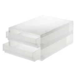 Outlet Muji 2 tiroirs en PP A4 L26 x P37 x H16.5 cm