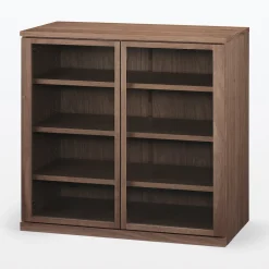 Sale Muji Armoire en noyer avec portes en verre
