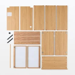 Sale Muji Armoire en noyer avec portes en verre