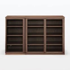 Sale Muji Armoire en noyer avec portes en verre