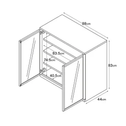 Sale Muji Armoire en noyer avec portes en verre