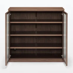 Sale Muji Armoire en noyer avec portes en verre