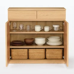 Hot Muji Armoire en noyer avec tiroirs