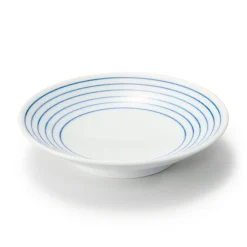 Muji Assiette en porcelaine Hasami - Motif rayures, Petite