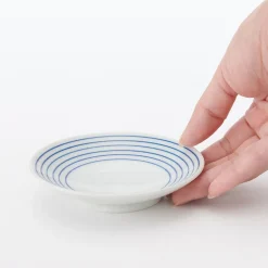 Muji Assiette en porcelaine Hasami - Motif rayures, Petite