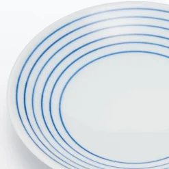 Muji Assiette en porcelaine Hasami - Motif rayures, Petite