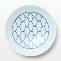 Clearance Muji Assiette en porcelaine Hasami ‐  Motif maille, Petite