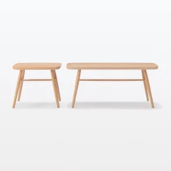 Outlet Muji Banc en hêtre massif à pieds arrondis