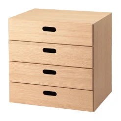 Best Muji Bloc‐tiroir en chêne ‐ 4 tiroirs horizontaux (Dont Eco‐part. 0,82 €)