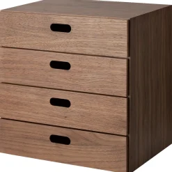 Best Muji Bloc‐tiroir en noyer ‐ 4 tiroirs horizontaux (Dont Eco‐part. 0,82 €)