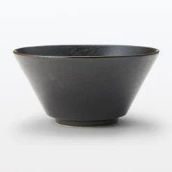 Sale Muji Bol à nouilles Mino Ware ‐ Glaçure noire