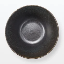 Sale Muji Bol à nouilles Mino Ware ‐ Glaçure noire