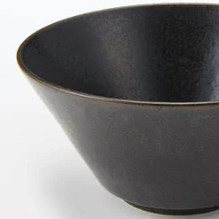 Sale Muji Bol à nouilles Mino Ware ‐ Glaçure noire