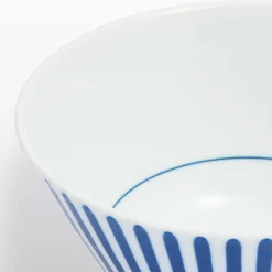 Outlet Muji Bol à riz en porcelaine Hasami ‐ Motif rayures éventail, Petite