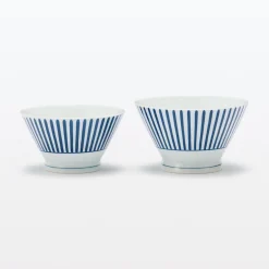 Outlet Muji Bol à riz en porcelaine Hasami ‐ Motif rayures éventail, Petite