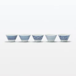 Outlet Muji Bol à riz en porcelaine Hasami ‐ Motif rayures éventail, Petite