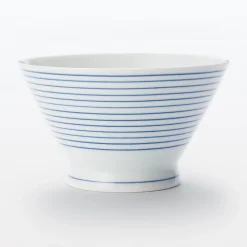 Muji Bol à riz en porcelaine Hasami - Motif rayures, Grande