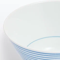 Muji Bol à riz en porcelaine Hasami - Motif rayures, Grande