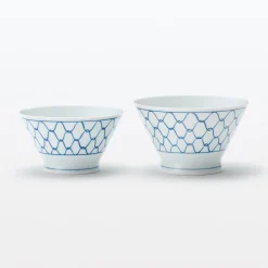 Hot Muji Bol à riz en porcelaine Hasami - Motif maille, Grande