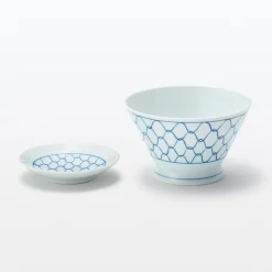 Hot Muji Bol à riz en porcelaine Hasami - Motif maille, Grande