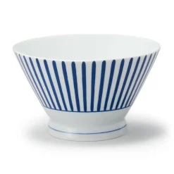 New Muji Bol à riz en porcelaine Hasami - Motif rayures éventail, Grande