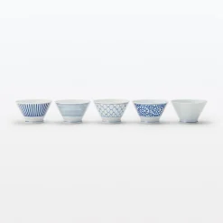 New Muji Bol à riz en porcelaine Hasami - Motif rayures éventail, Grande