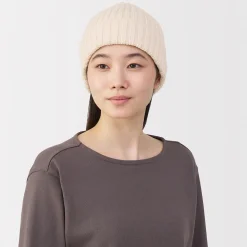 Muji Bonnet unisexe en laine côtelée antidémangeaisons