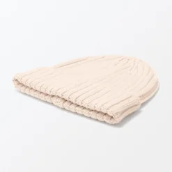Muji Bonnet unisexe en laine côtelée antidémangeaisons