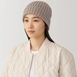 Muji Bonnet unisexe en laine côtelée antidémangeaisons