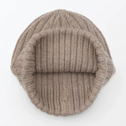 Muji Bonnet unisexe en laine côtelée antidémangeaisons