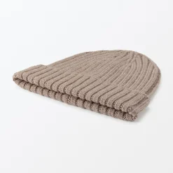 Muji Bonnet unisexe en laine côtelée antidémangeaisons