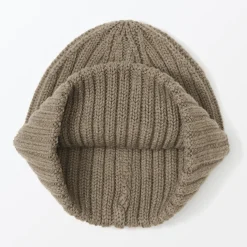 Muji Bonnet unisexe en laine côtelée antidémangeaisons
