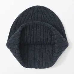 Muji Bonnet unisexe en laine côtelée antidémangeaisons