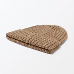 Muji Bonnet unisexe en laine côtelée antidémangeaisons