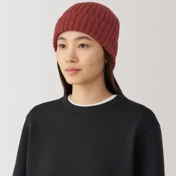 Muji Bonnet unisexe en laine côtelée antidémangeaisons