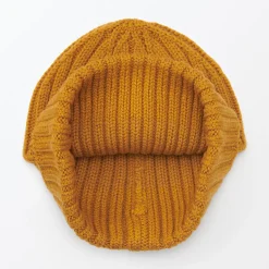 Muji Bonnet unisexe en laine côtelée antidémangeaisons