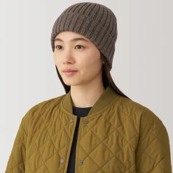 Muji Bonnet unisexe en laine côtelée antidémangeaisons