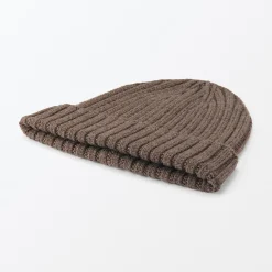 Muji Bonnet unisexe en laine côtelée antidémangeaisons