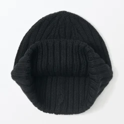 Muji Bonnet unisexe en laine côtelée antidémangeaisons