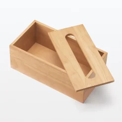 Muji Boîte à mouchoirs en bois 24.5 x 12 x 9 cm