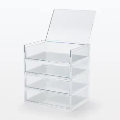 Hot Muji Boîte acrylique 2 tiroirs + couvercle L17.5X P13X H9.5cm