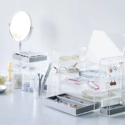 Hot Muji Boîte acrylique 2 tiroirs + couvercle L17.5X P13X H9.5cm