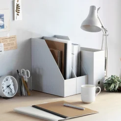 Muji Boîte archives grise en biais en PP L10X P27.7X 31.6cm