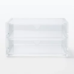 Outlet Muji Boîte en acrylique 2 tiroirs L17.5X P13X H9.5cm