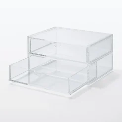Outlet Muji Boîte en acrylique 2 tiroirs L17.5X P13X H9.5cm