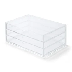 Sale Muji Boîte en acrylique 3 tiroirs L25.5X P17X H10cm