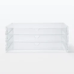 Sale Muji Boîte en acrylique 3 tiroirs L25.5X P17X H10cm