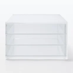 Sale Muji Boîte en acrylique 3 tiroirs L25.5X P17X H10cm