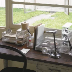 New Muji Boîte en acrylique 2 tiroirs L25.6X P16.8X H9.5cm